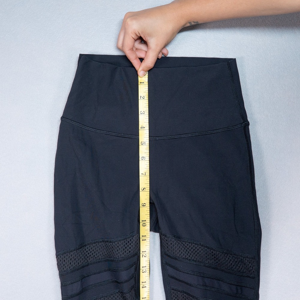Lululemon Women Black High Rise Leggings Mesh Panel Yoga Athletic Pants Size 4 6 - Picture 5 of 6